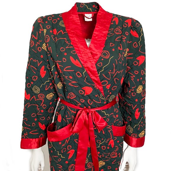 Diane von Furstenberg Quilted Vintage Bathrobe Vintage 80s - Picture 4 of 10